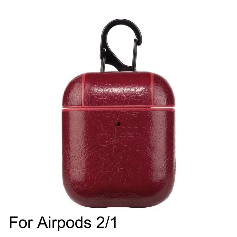 PU Leather Case for Airpods Pro Luxury Protective Cover with Anti-lost Buckle for Air Pods Pro 3 Headphone Earpods Fundas