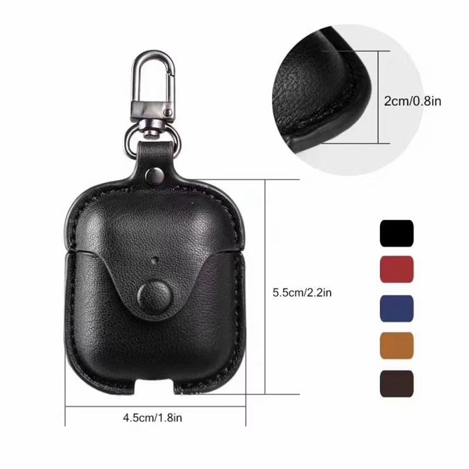 Headphone Case For Airpods Leather Case Luxury Genuine Cover For Apple AirPods 2 Case Air pods Earpods Accessories Earphone Bags