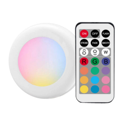 Wireless RGB Dimmable led Night Lights Battery Remote Touch Sensor LED Puck Light Closet Cupboard Showcase Drawer Wardrobe Lamps