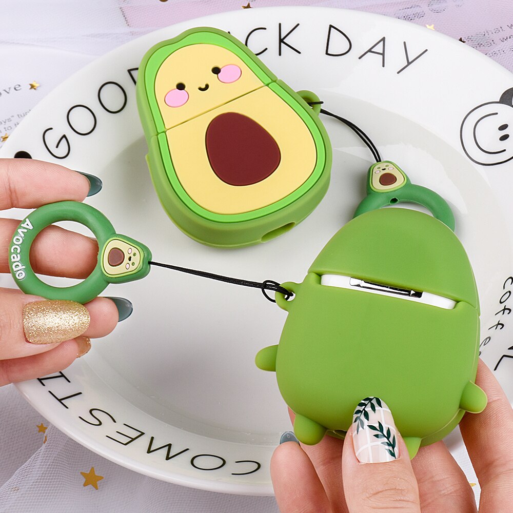 For Airpods Case 3D Avocado Pattern Silicone Case For Apple Airpods 2 1 Lovely Cute Earphone Case For Airpods Air Pods Cover