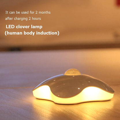 Four Leaf Clover PIR Motion Sensor LED Night Light Smart Human Body Induction Novelty Battery USB Closet Cabinet Toilet Lamps